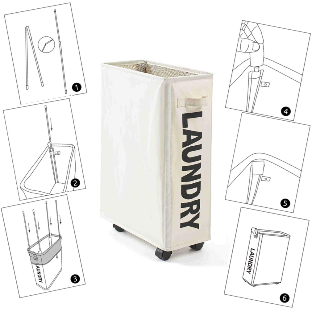 Portable Laundry Basket with Wheels - Ozerty