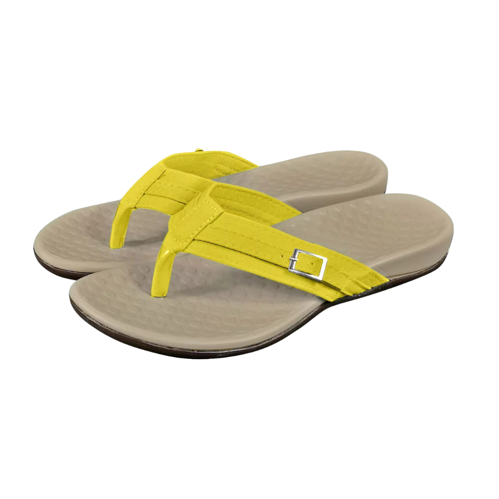 Adjustable Straps Orthopedic Sandals -Yellow - Ozerty