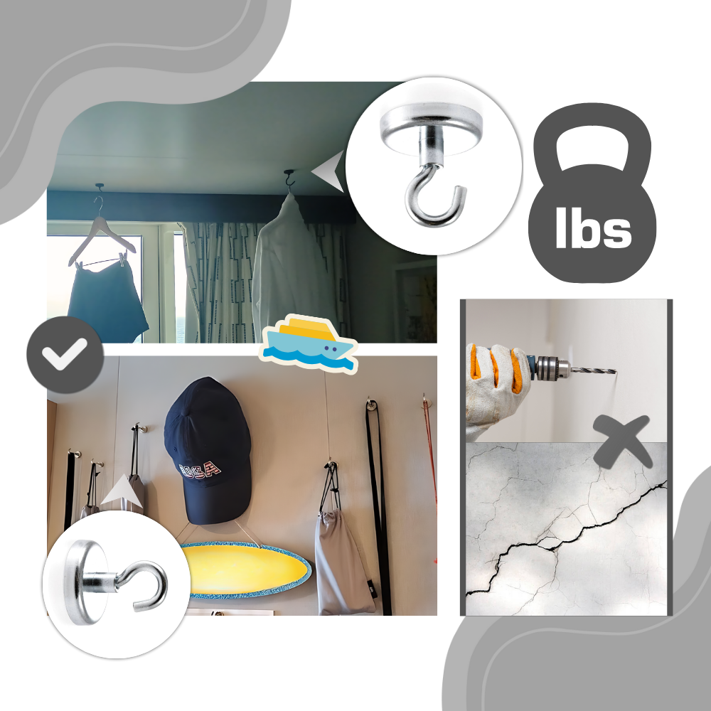 Cabin Magnetic Grip Hooks - Ozerty