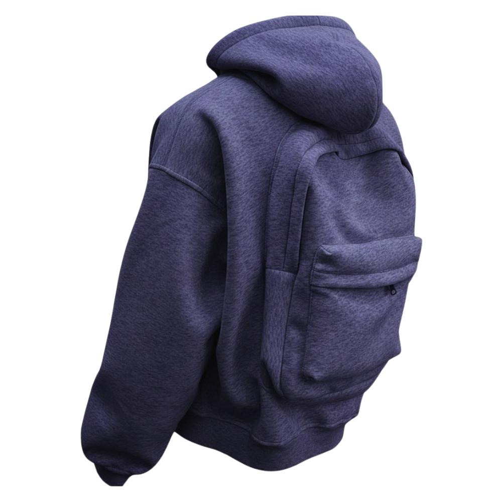 Carry Wear Utility Hoodie -Navy Blue - Ozerty