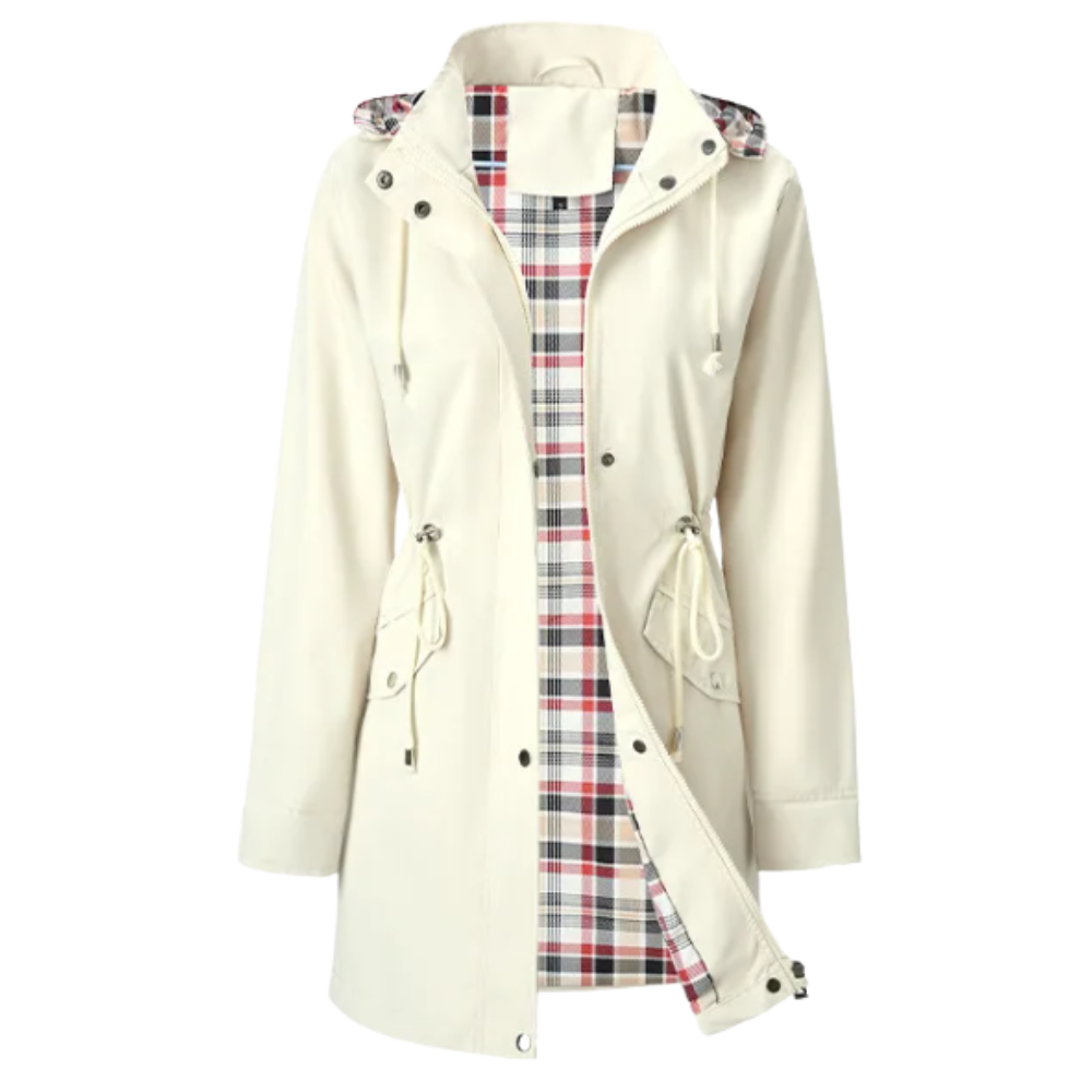 Chic Waterproof Trench Coat -White - Ozerty