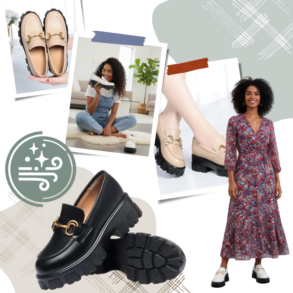 Chunky Stylish Leather Loafers - Ozerty