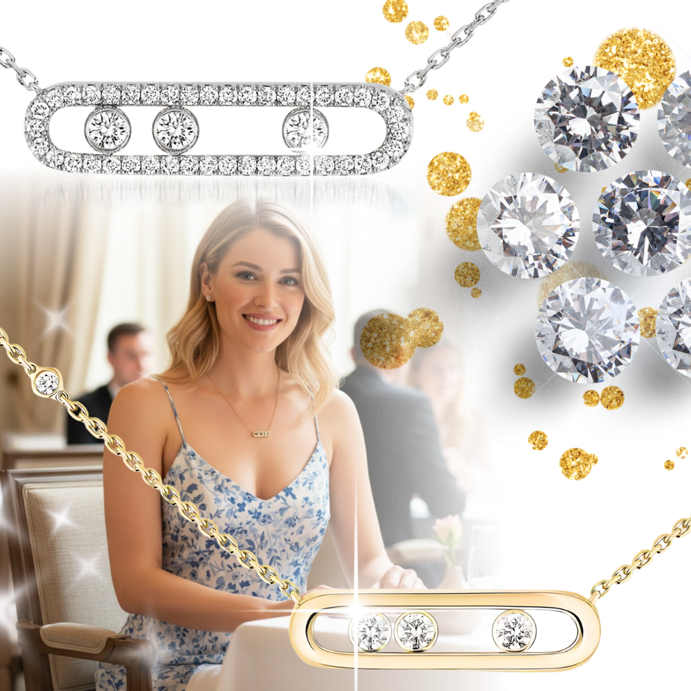 Classic Three Stone Necklace - Ozerty