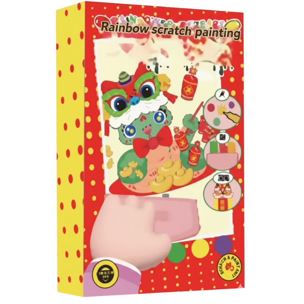 Colorful Squeegee Art Painting -Red - Ozerty