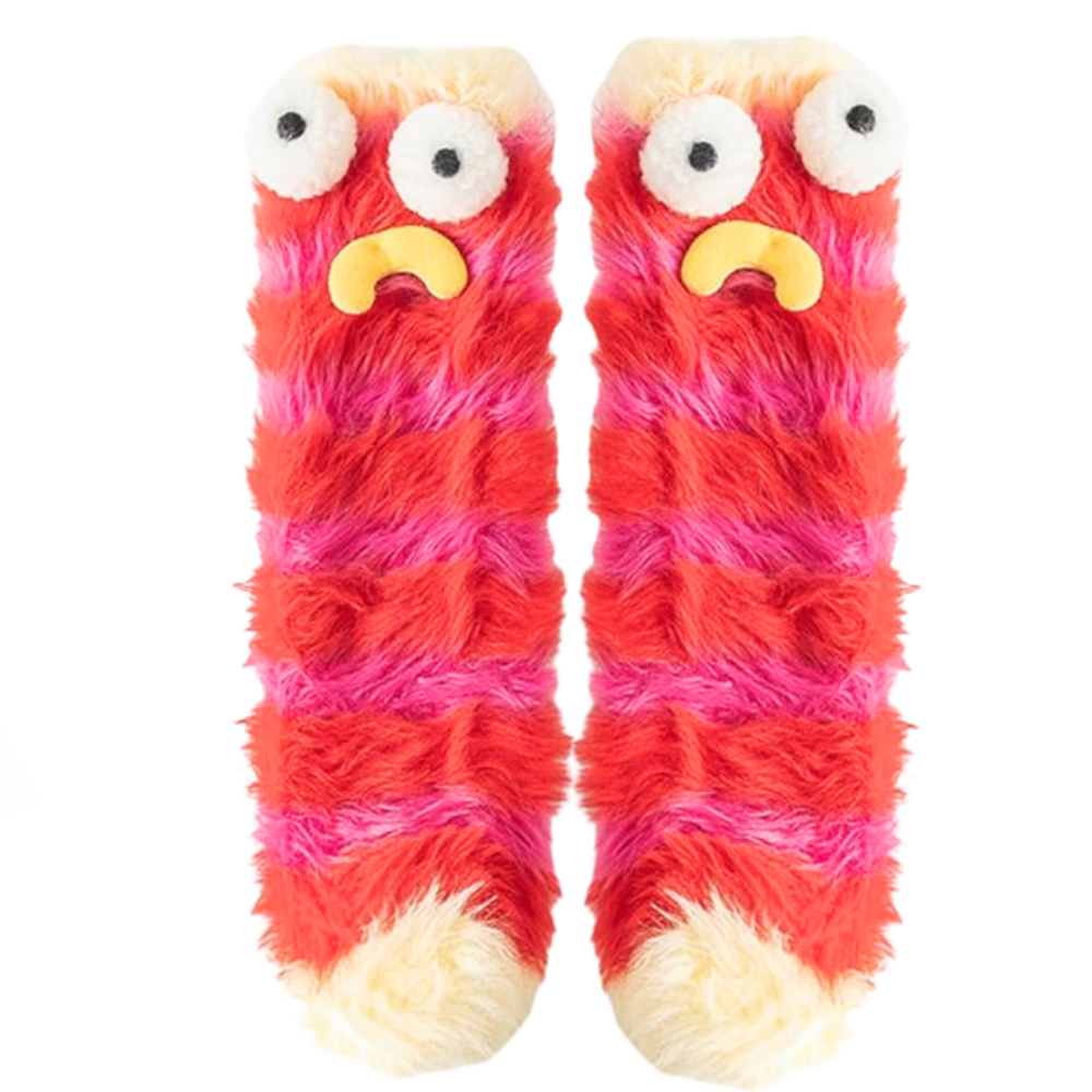 Coral Velvet Funky Socks -Red - Ozerty
