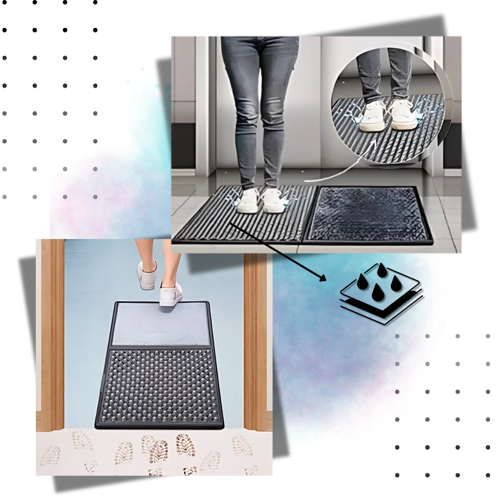 Dual Cleaning Zones Sanitizing Door Mat - Ozerty