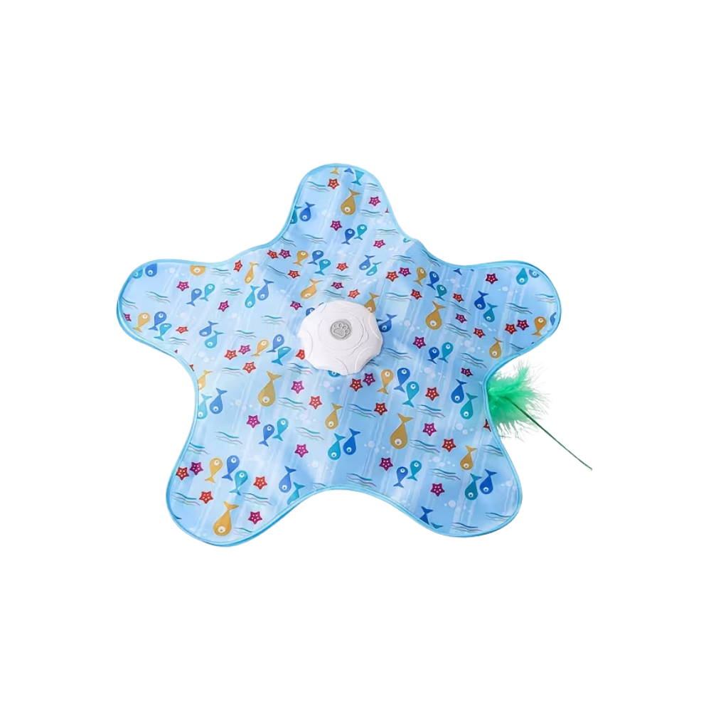 Kitten Teething Feather Toy -Blue - Ozerty