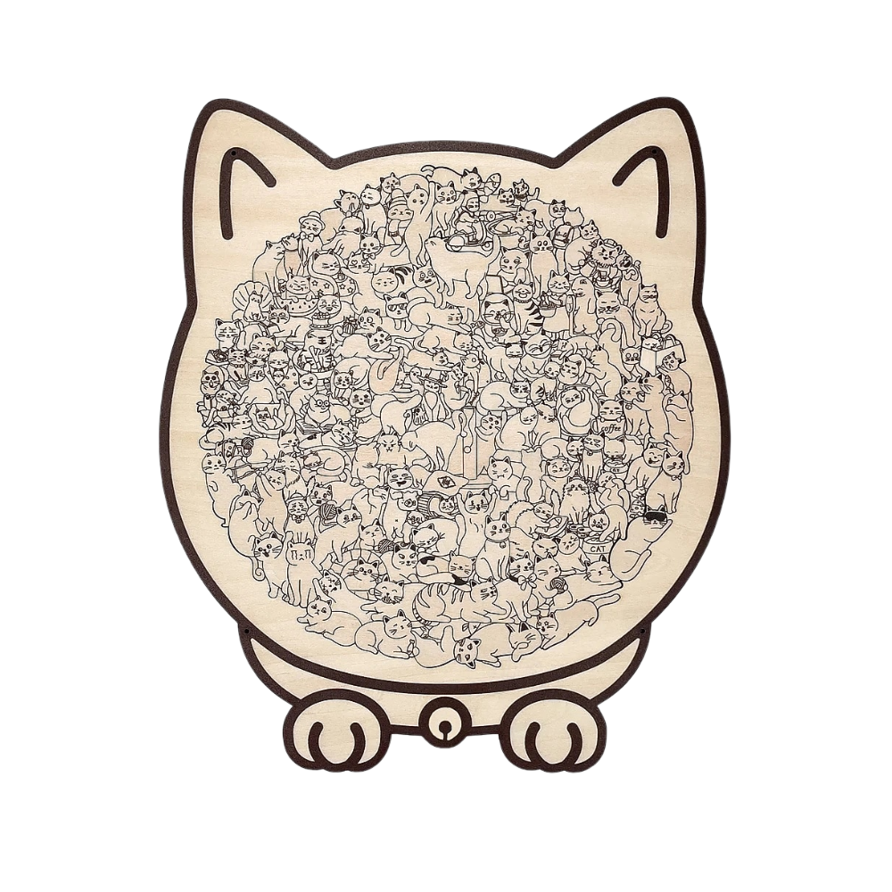 Relaxing Jigsaw Cat Puzzle -Linear Cat - Ozerty