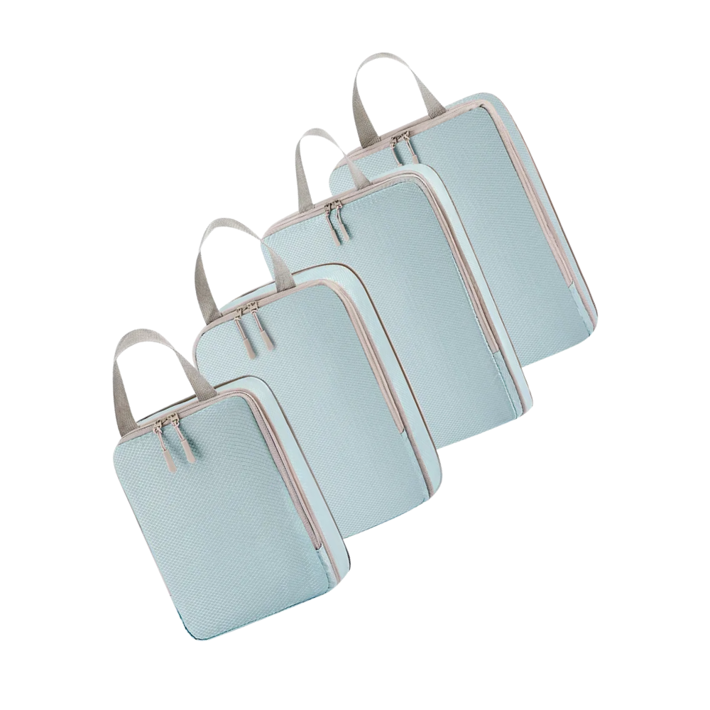 Zip Compress Luggage Organizer -Blue - Ozerty