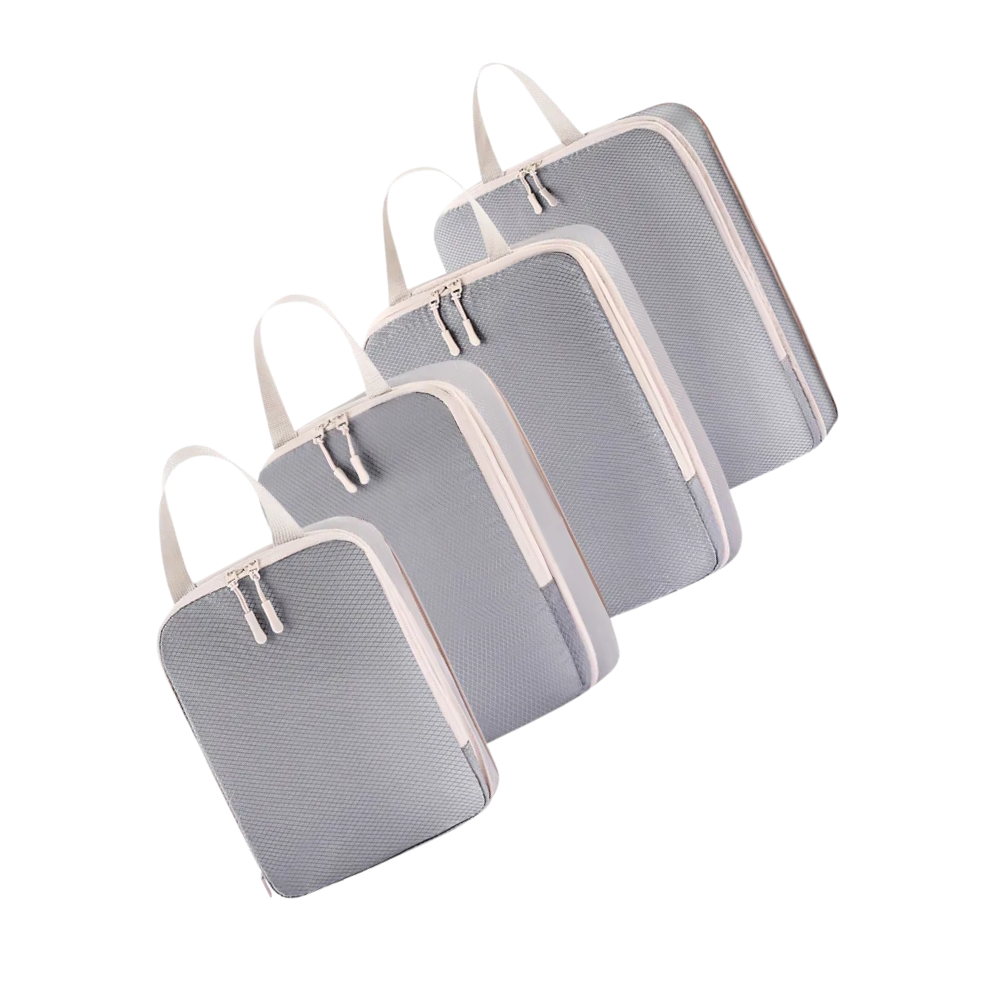 Zip Compress Luggage Organizer -Grey - Ozerty