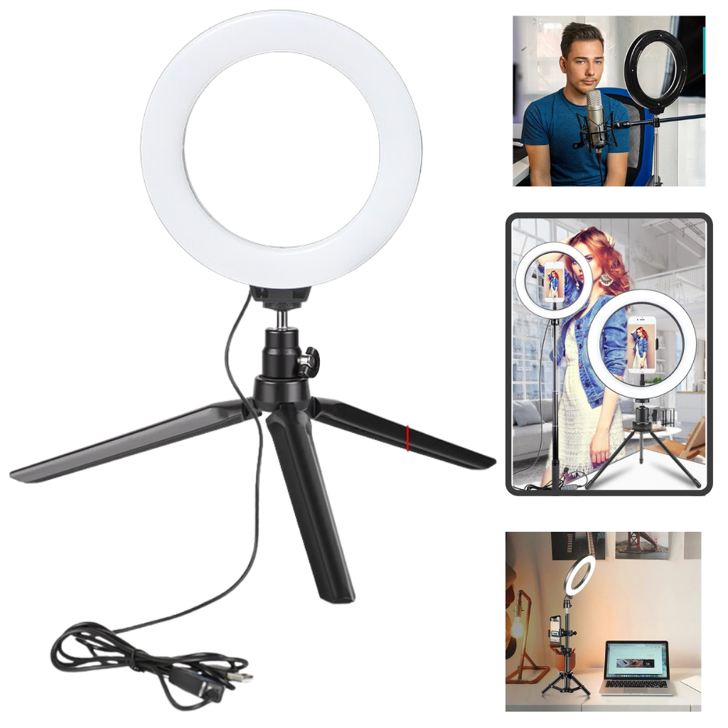 16 cm LED Ring Light with Stand - Ozerty