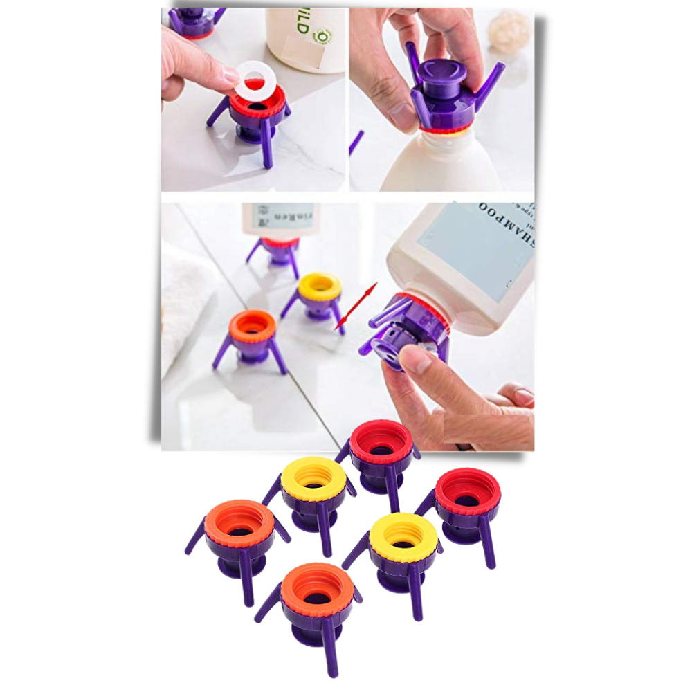 Pack of 6 Versatile Bottle Stand Caps