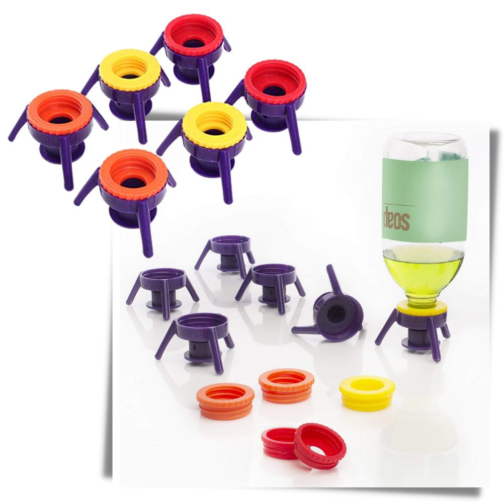 Pack of 6 Versatile Bottle Stand Caps