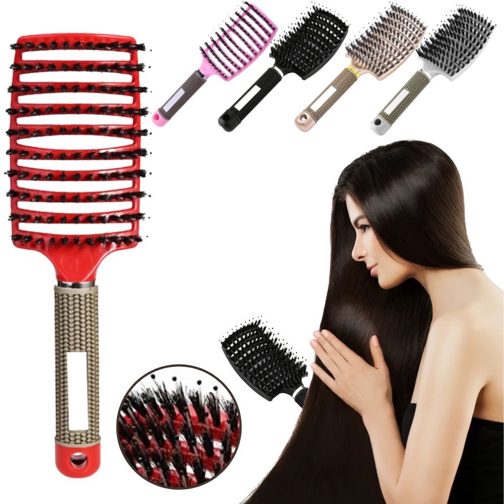 Boar Bristle Massaging Hairbrush - Oustiprix