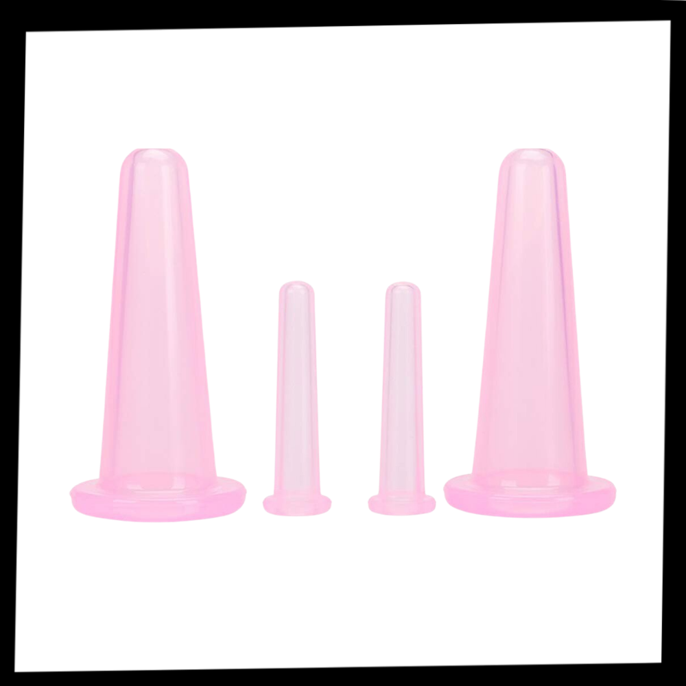 4 Silicone Cups for Facial Massage Cupping