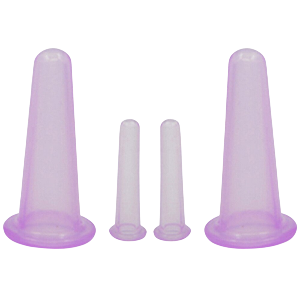 4 Silicone Cups for Facial Massage Cupping