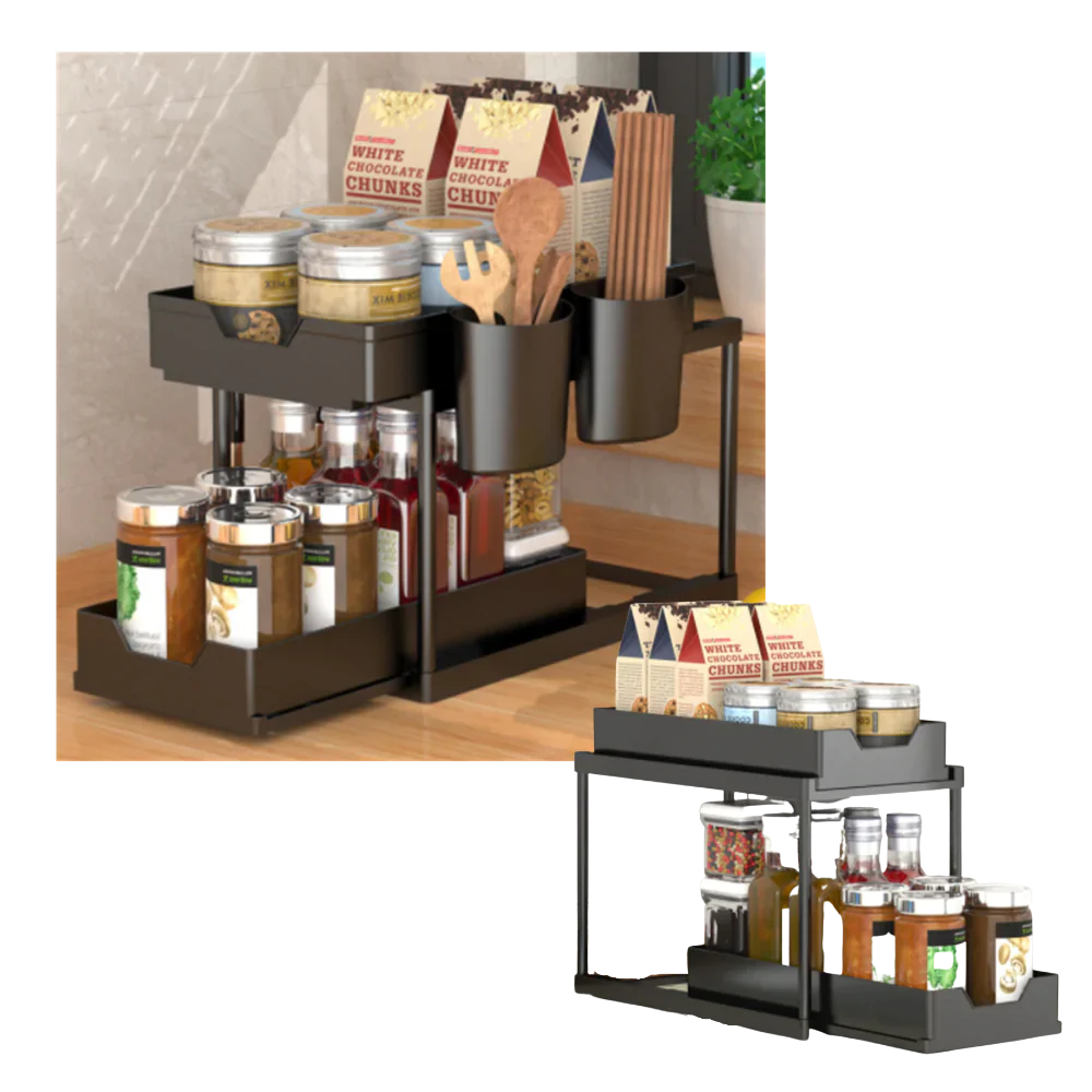 Double-Drawer Kitchen Spice Rack