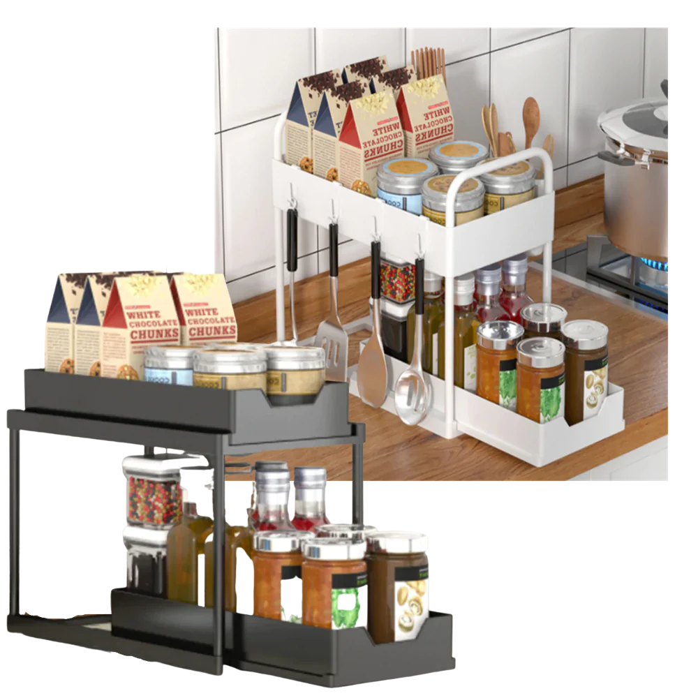 Double-Drawer Kitchen Spice Rack