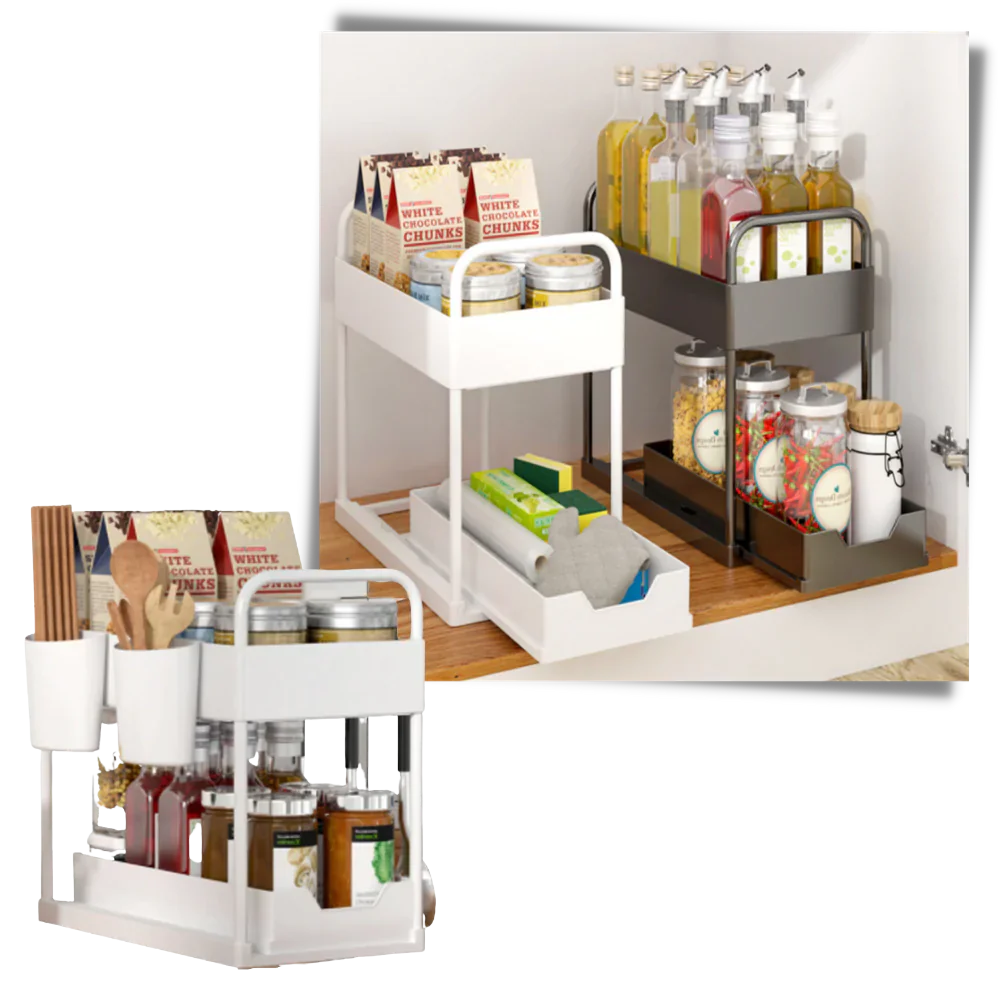 Double-Drawer Kitchen Spice Rack