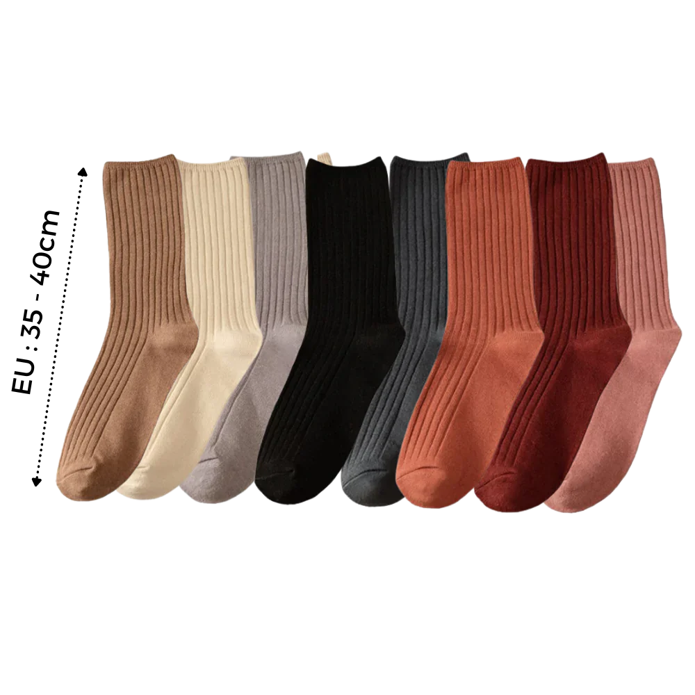 3 Pairs Ribbed Cotton Socks for Women