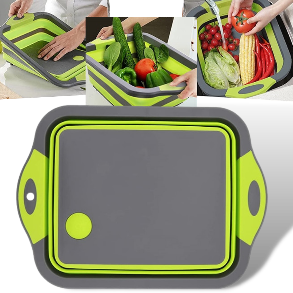 Collapsible Cutting Board with Basket -