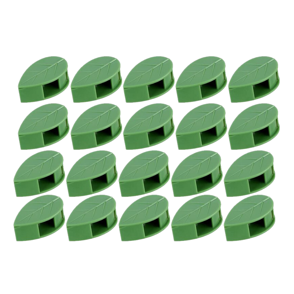 Pack of 20 Leaf-Shaped Adhesive Clips for Climbing Plants