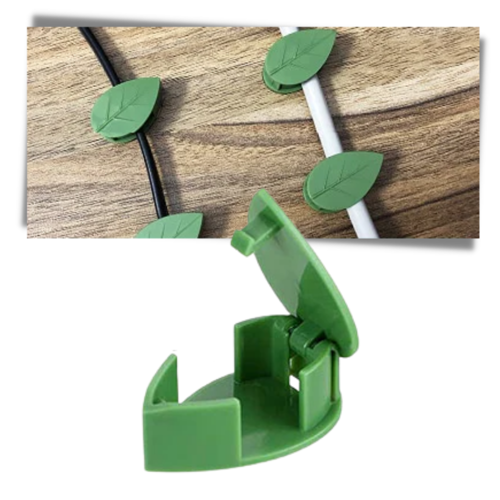 Pack of 20 Leaf-Shaped Adhesive Clips for Climbing Plants