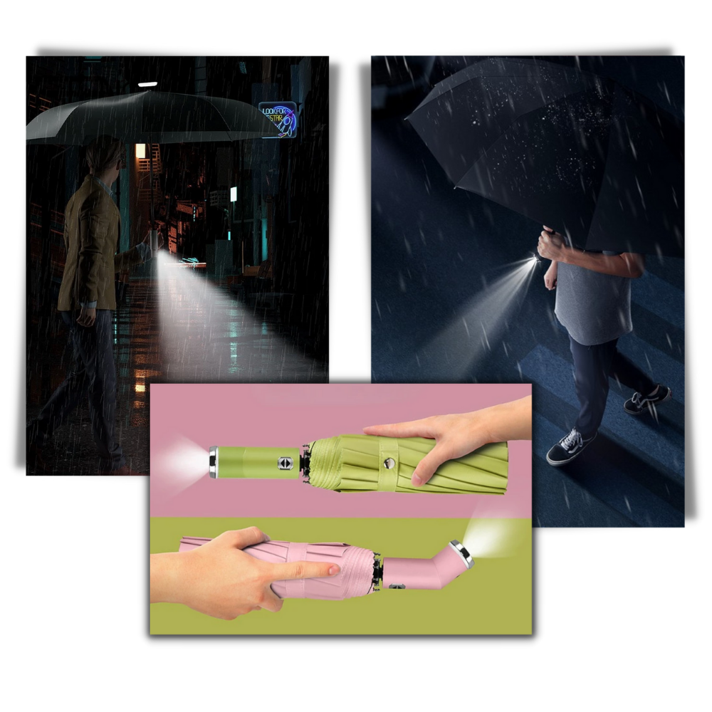 Windproof LED Sun & Rain Umbrella