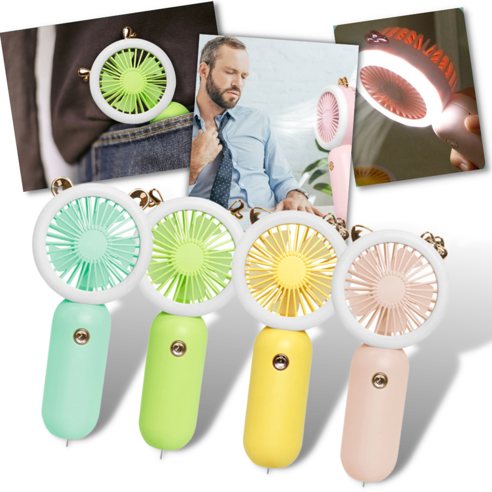 Handheld Pocket USB Fan with LED -