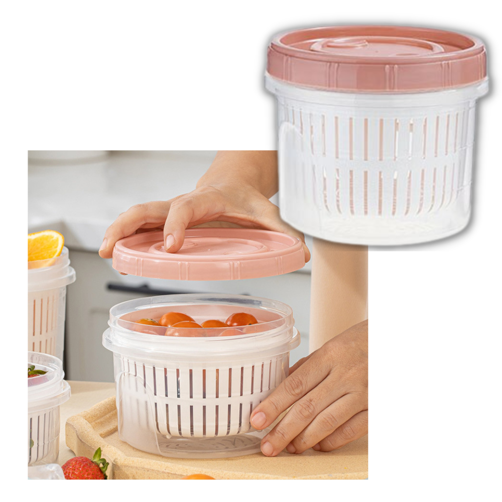 Stackable Food Container with Drainer