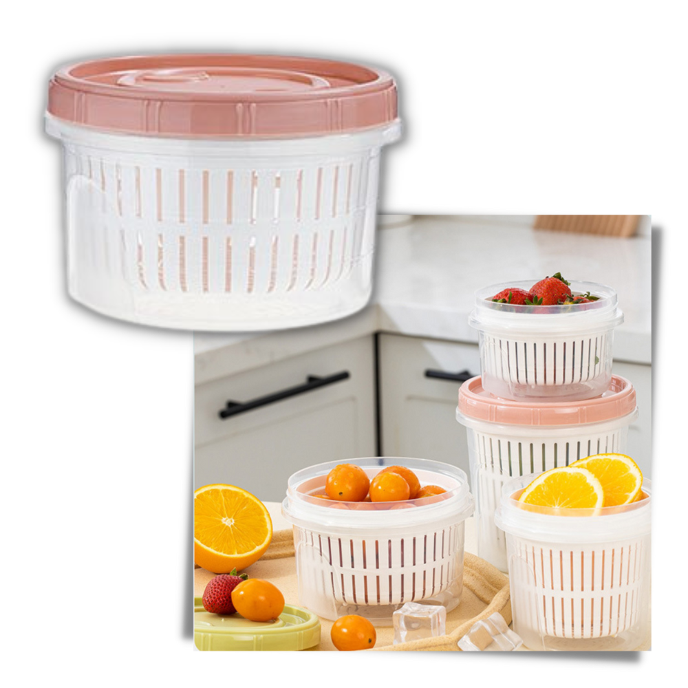 Stackable Food Container with Drainer