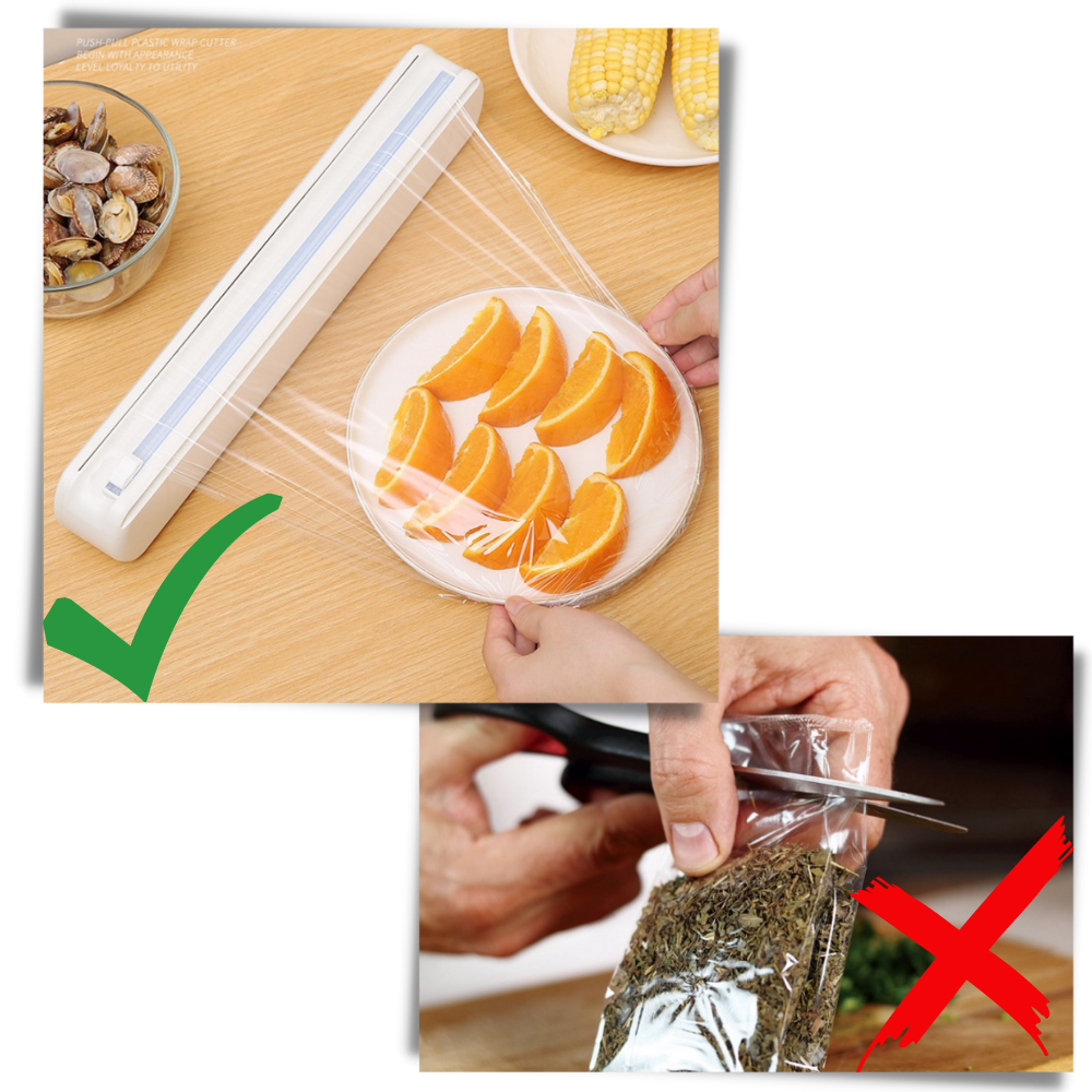 Plastic Food Wrap Dispenser and Cutter