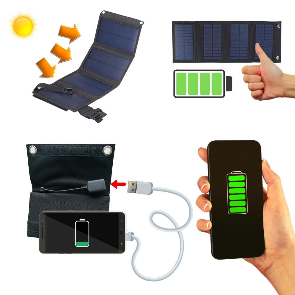 Portable Solar Panel Charger with USB Port