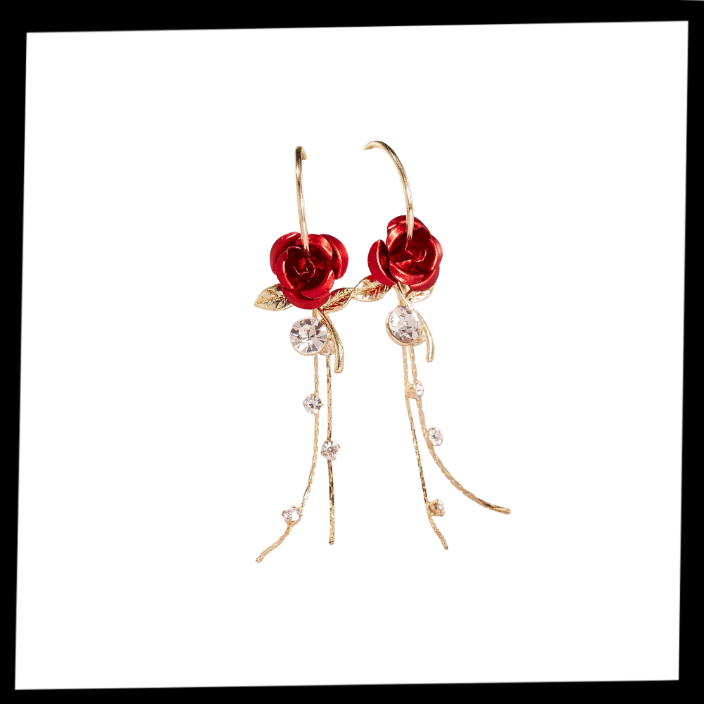 Rose Tassel Earrings