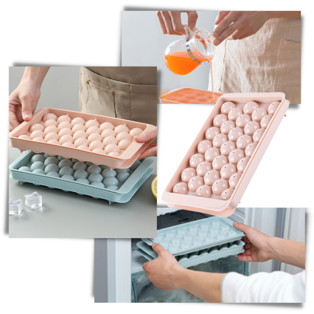 Round Ice Cube Mould Tray Set