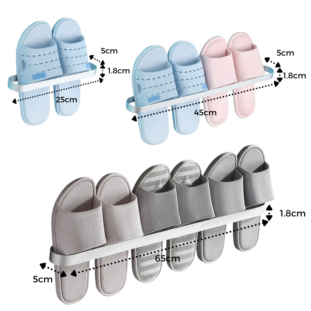 Aluminium Wall-Mounted Slipper Rack