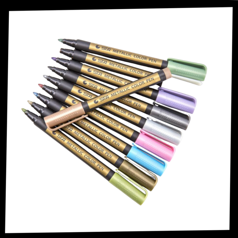 10-Pack Metallic Colour Markers