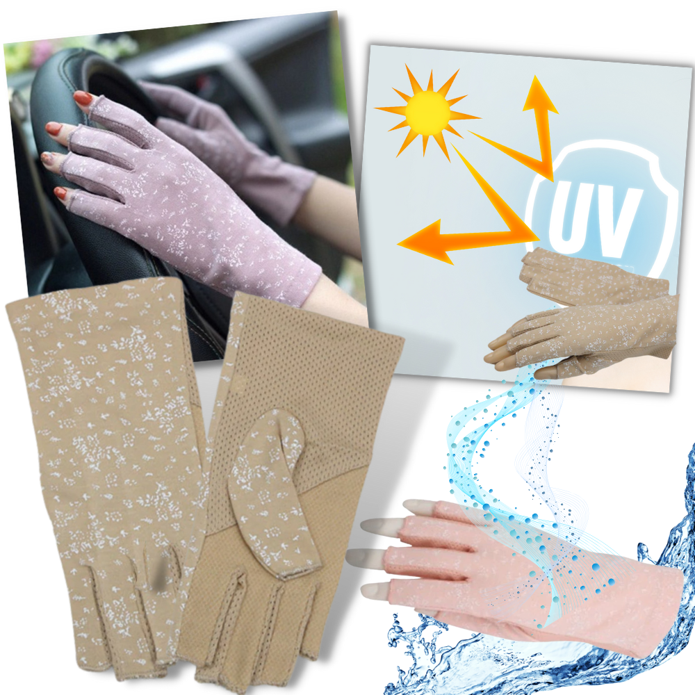 Stylish UV-Protective Cotton Gloves -