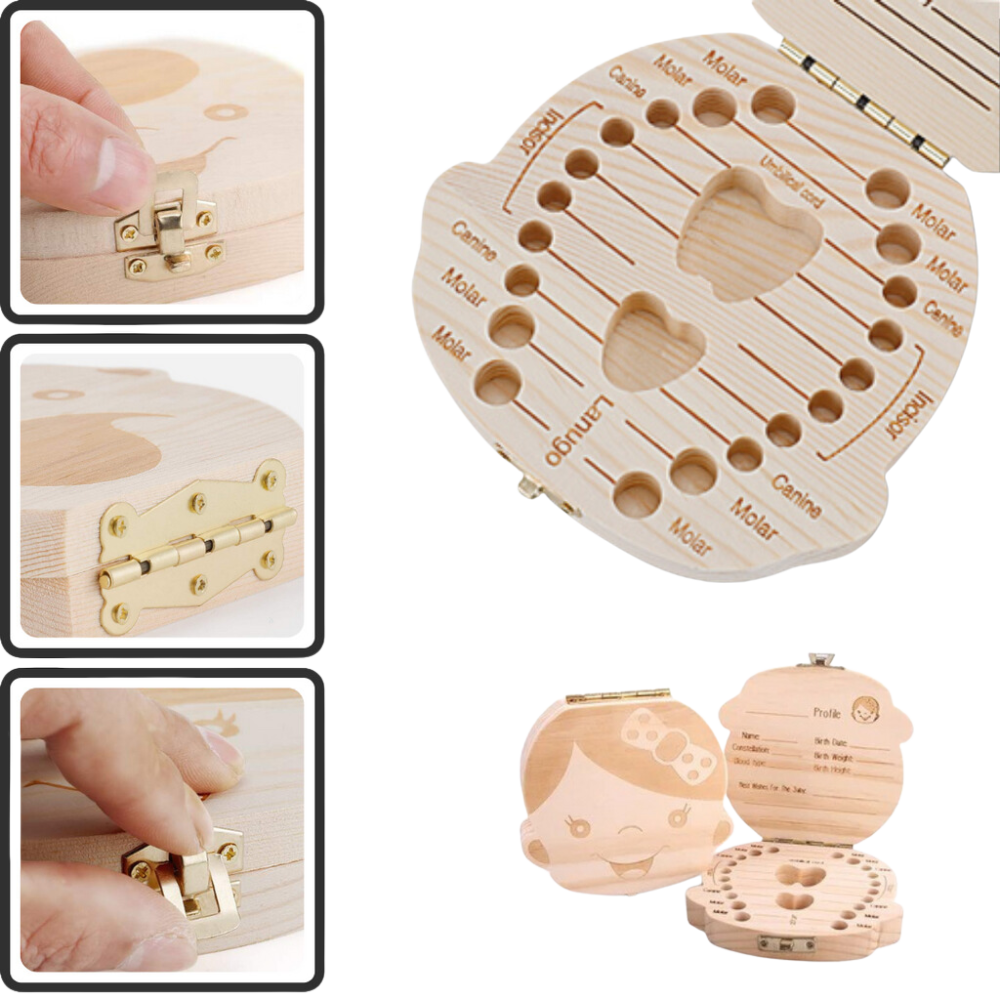 Wooden Baby Teeth Box