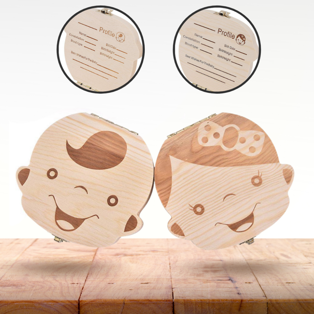 Wooden Baby Teeth Box