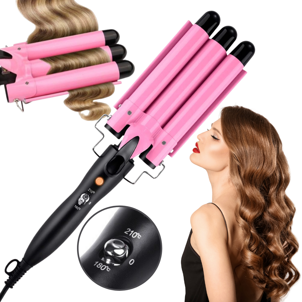 Triple Barrel Ceramic Hair Curler -