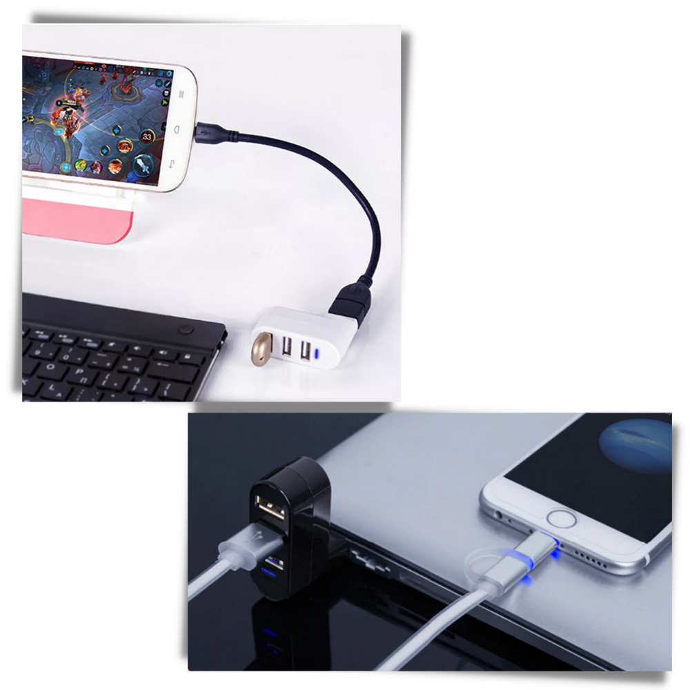 Multi-Port USB Rotating Adapter