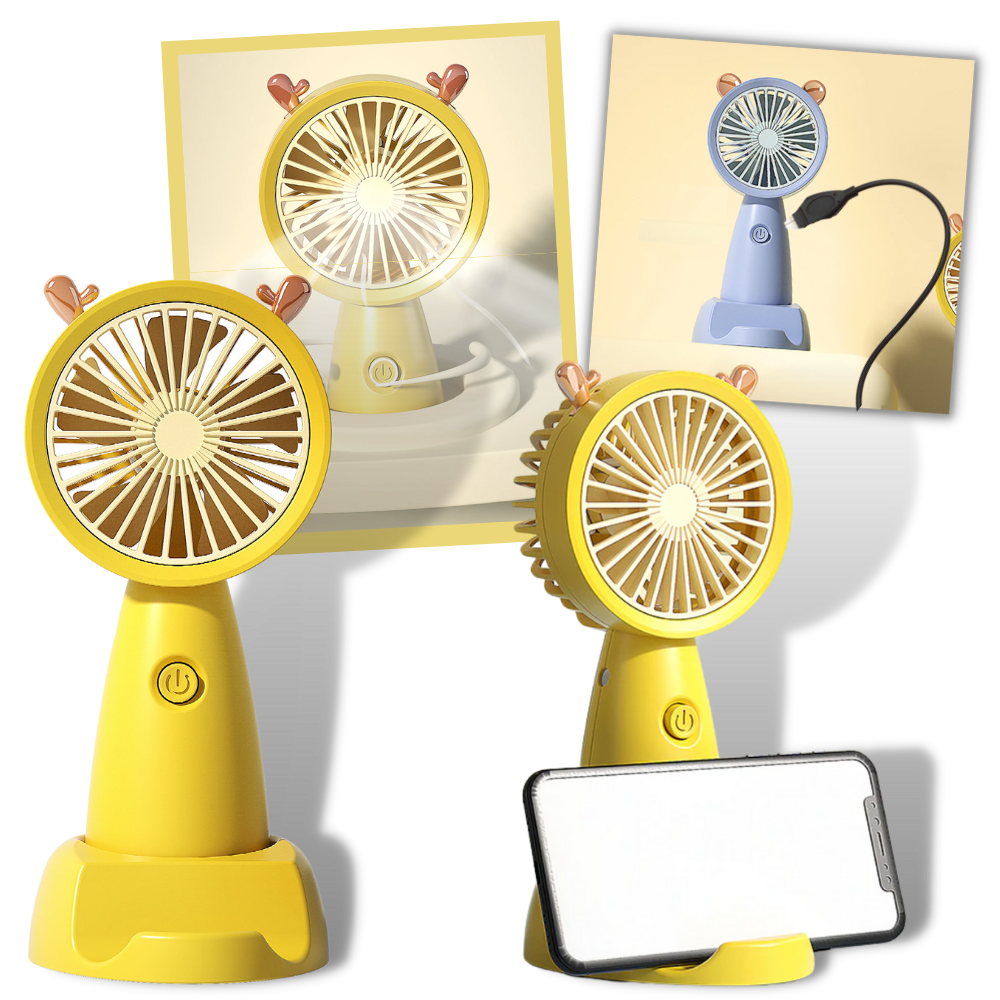 Mini USB Fan With Phone Holder -