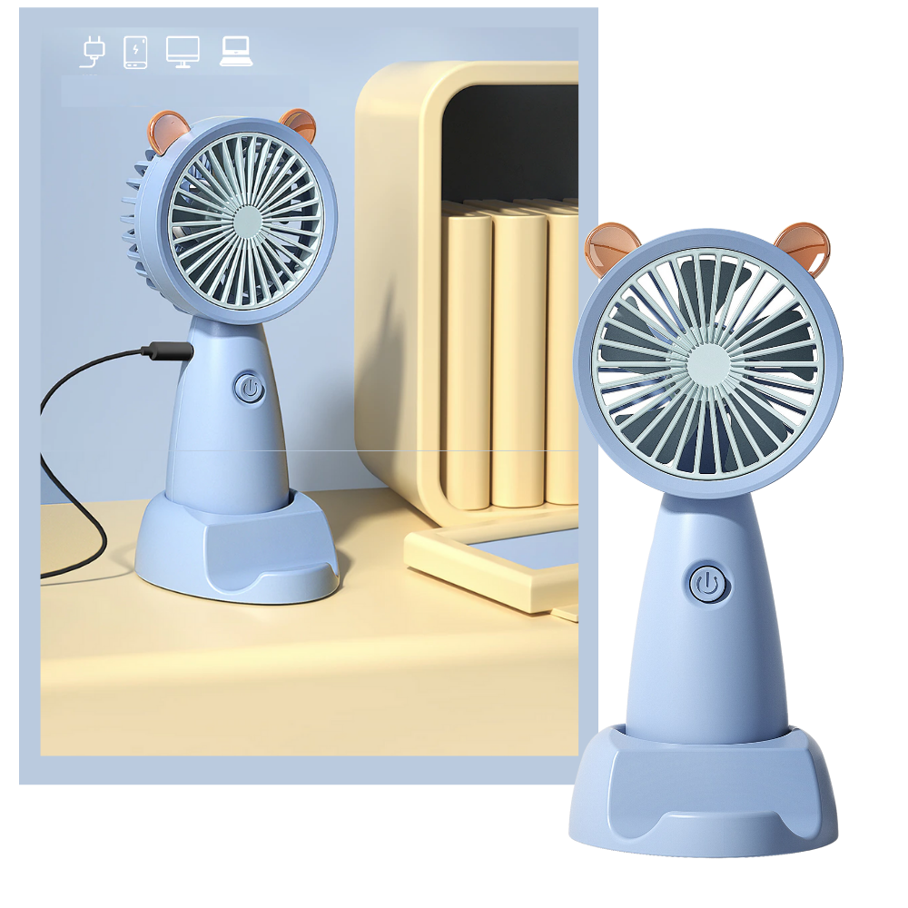 Mini USB Fan With Phone Holder