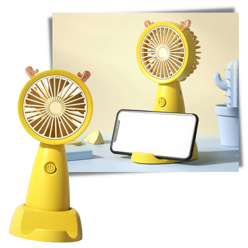 Mini USB Fan With Phone Holder