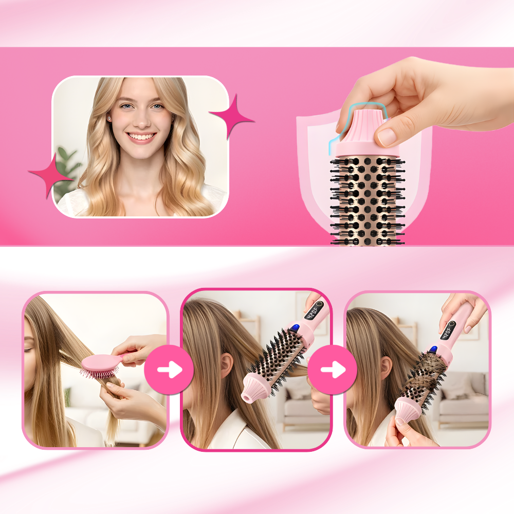 3-in-1 Heated Round Brush - Ozerty