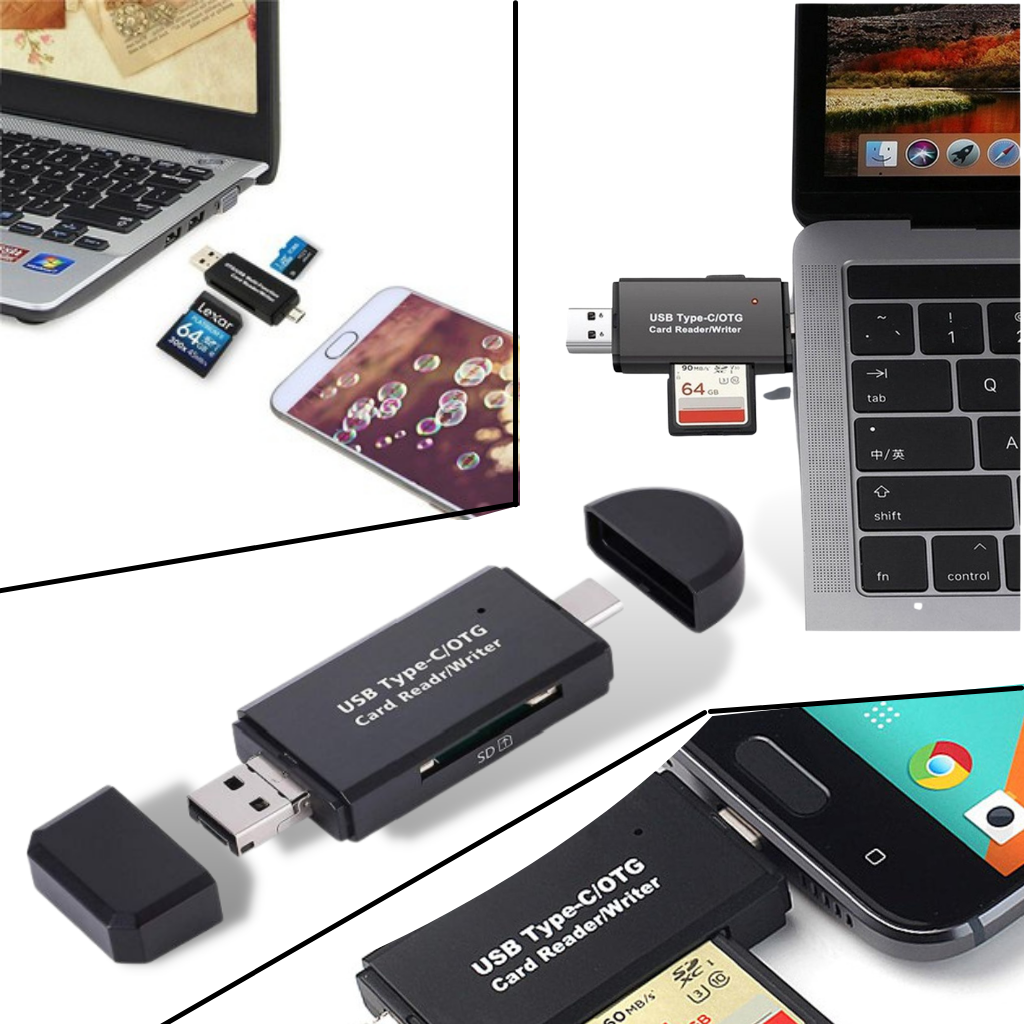 3 in 1 USB memory card reader