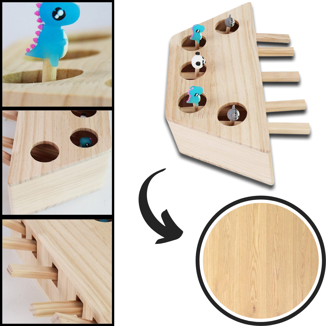 5 Hole Wooden Interactive Cat Toy