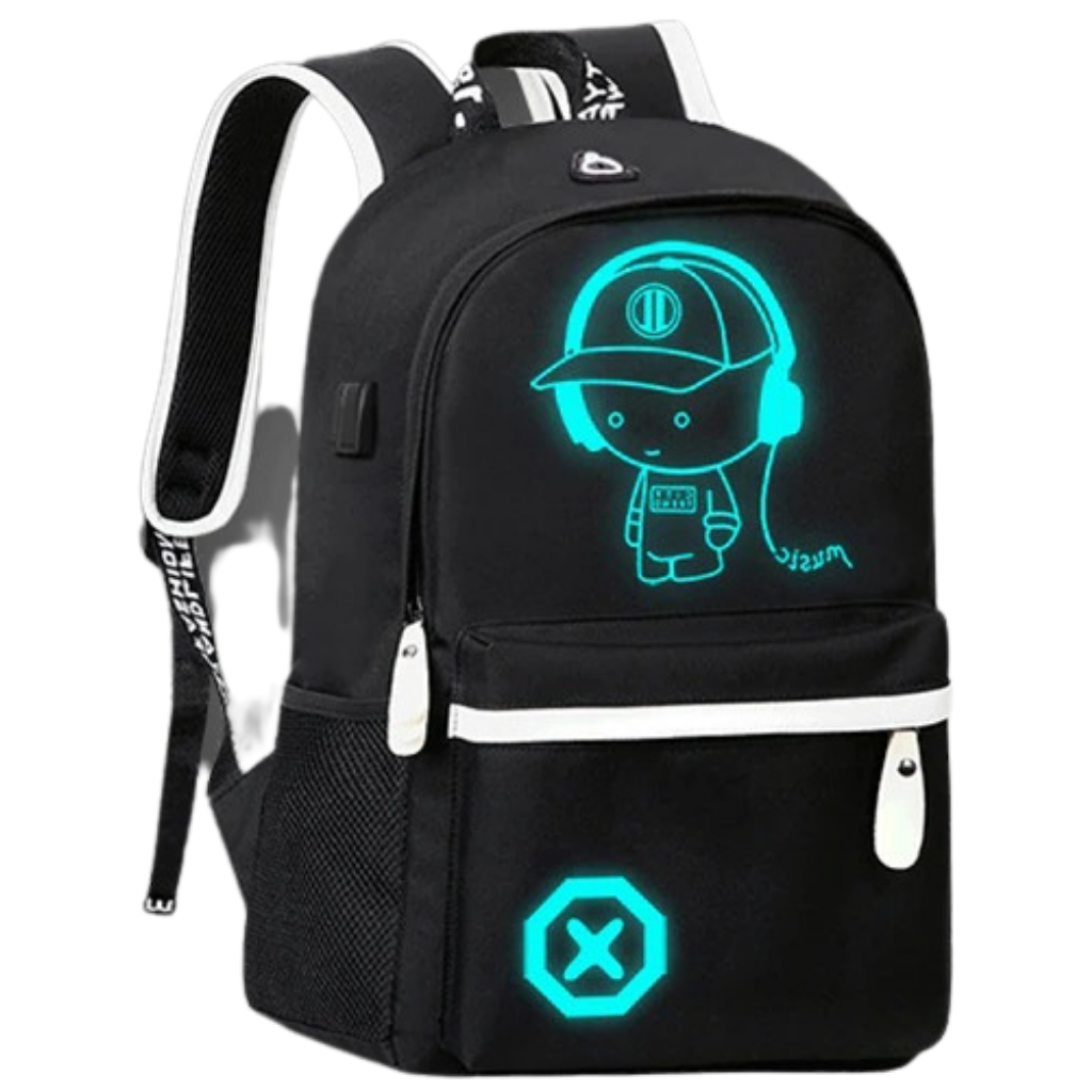 Luminous anime laptop backpack