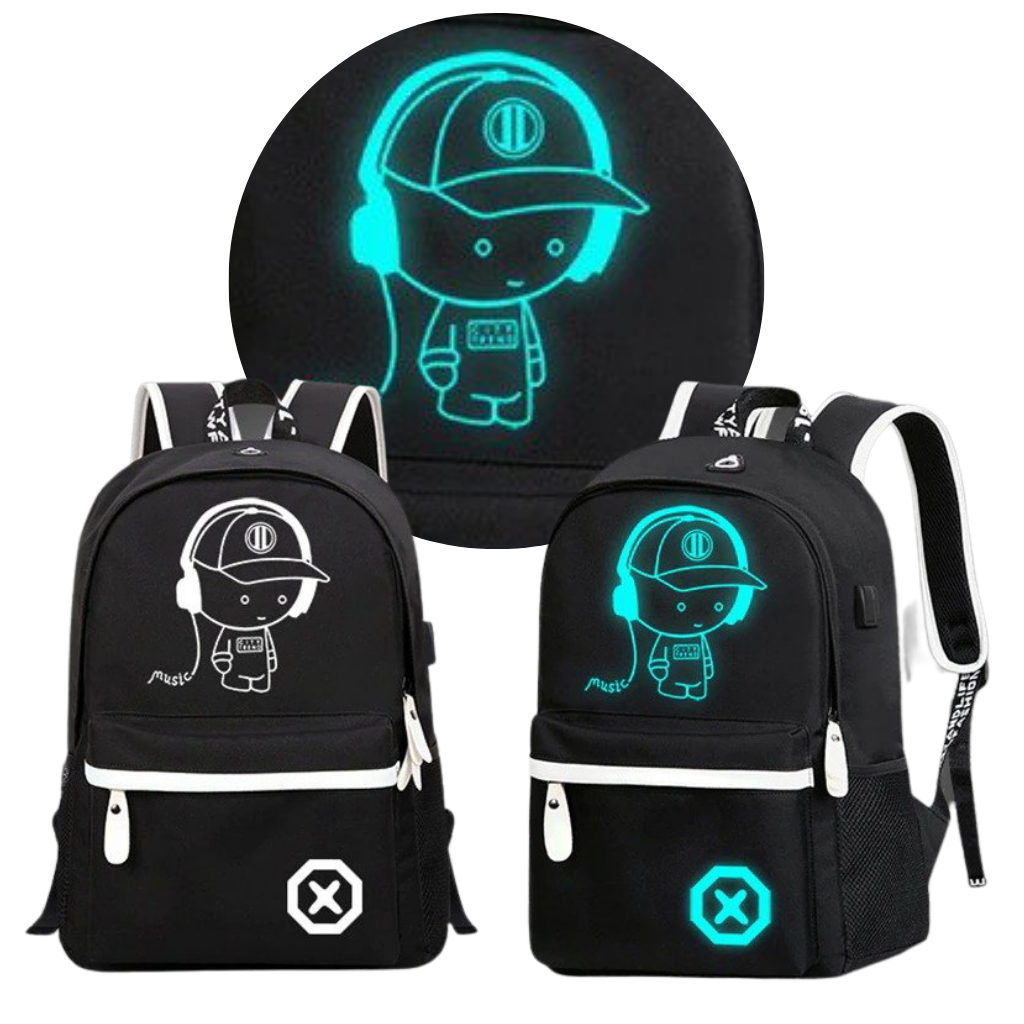 Luminous anime laptop backpack